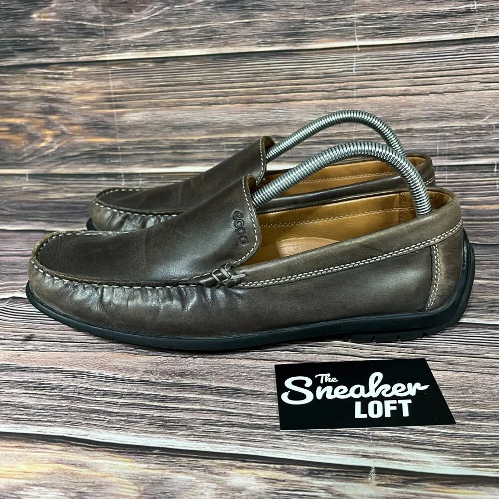 Ecco‎ Men's Brown Driving Loafer Leather Slip On Shoes